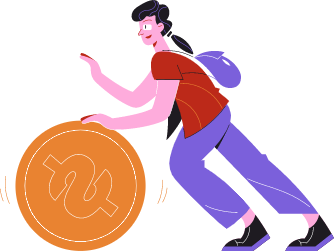 women rolling coin